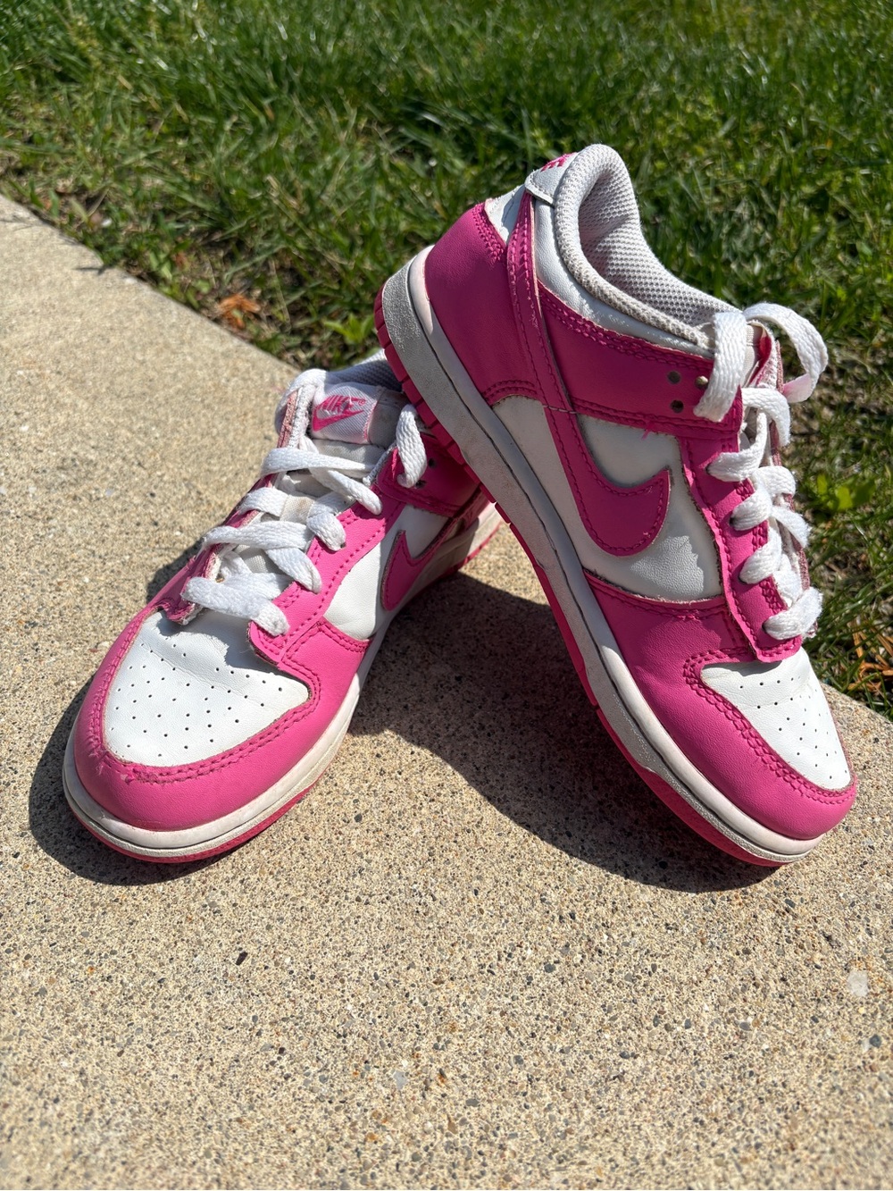 Nike Kids Pink and White Low-Top Sneakers 1.5